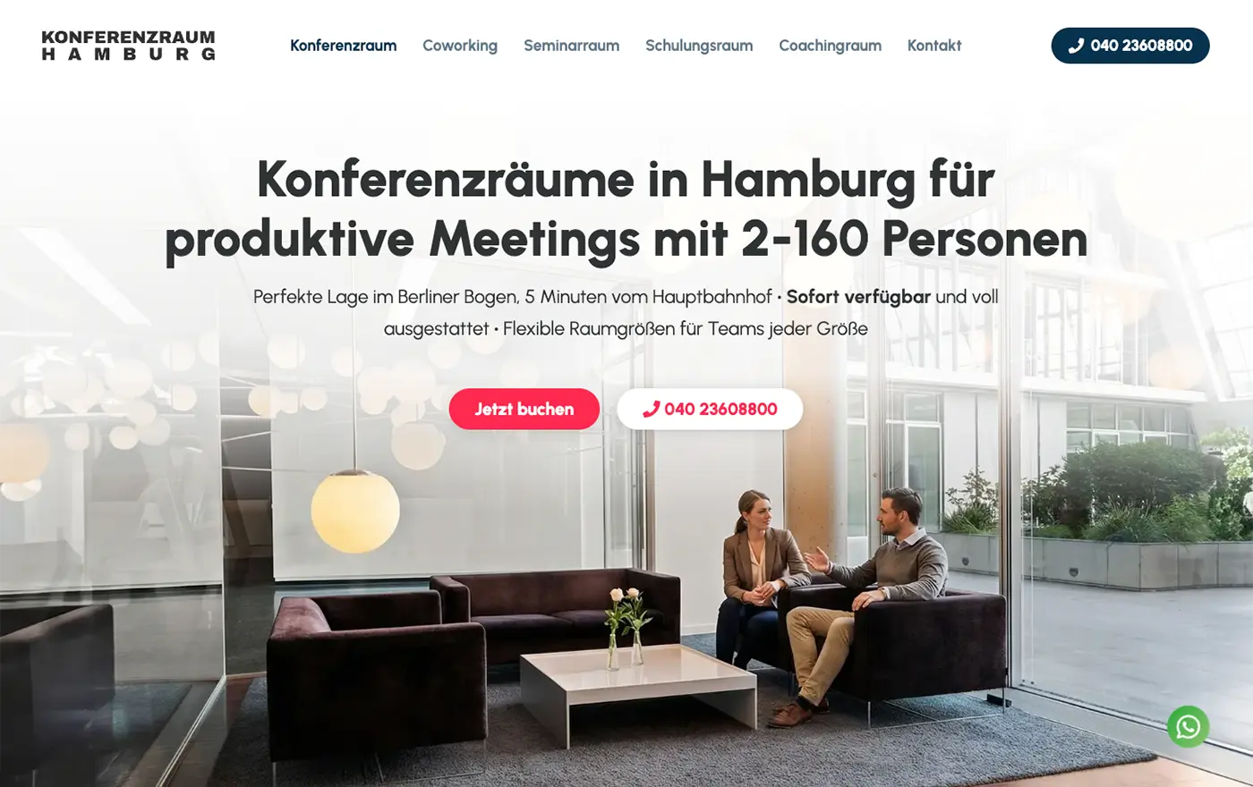 Webdesign Hamburg – Beispiel-Website Raumvermietung
