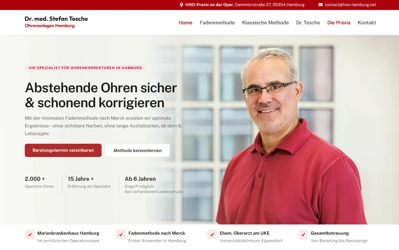 webdesign für einen hno-arzt